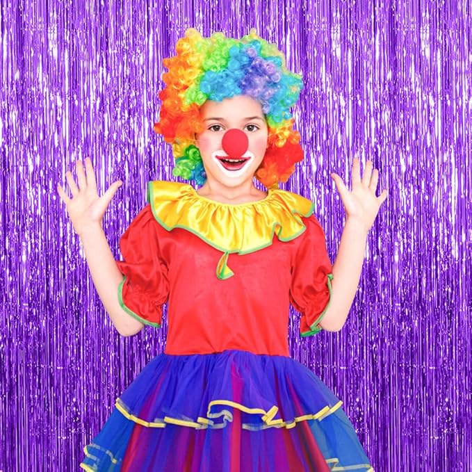 20 Pack Purple Backdrop Tinsel Streamers Foil Fringe Backdrop Halloween Party Decorations Purple Backdrop Curtain Birthday Graduation Bachelorette Christmas New Year Party Decorations