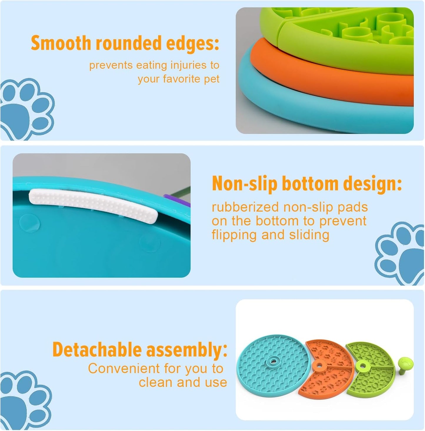 3-Level Interactive Slow Feeder Dog Bowl – Puzzle Feeding Toy