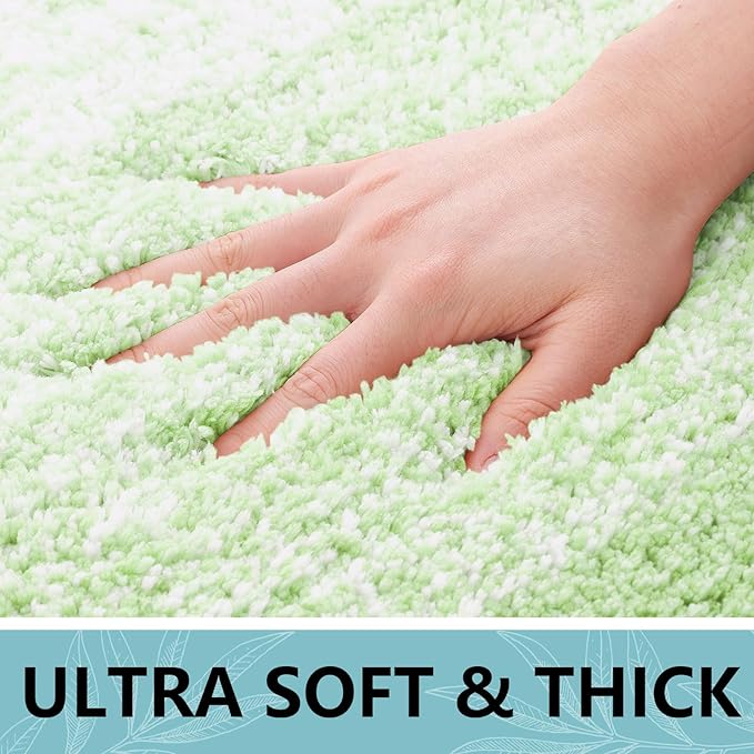 Arotive Microfiber Bathroom Rugs, Shaggy Soft and Absorbent Bath Rug, Non-Slip, Thick Plush Machine Washable Dry Bath Mats for Bathroom, Tub and Shower, 70x24, Sage Green, Rectangular