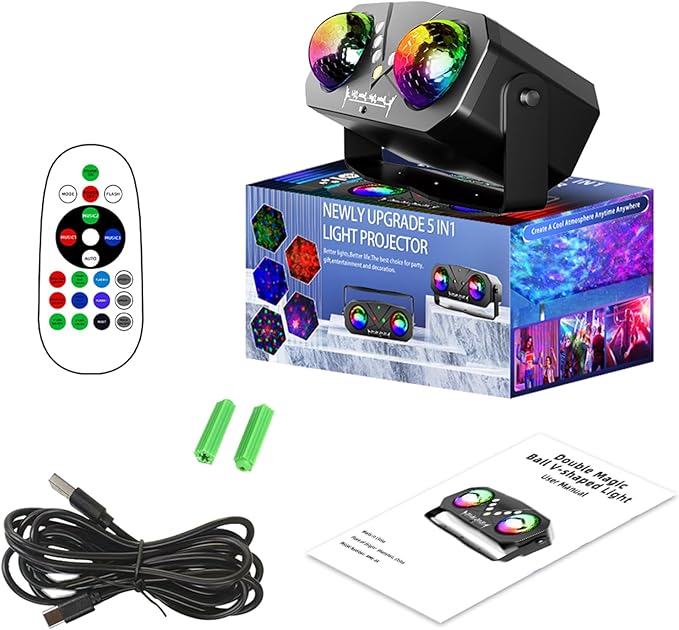 Party Disco Strobe Ocean Star Projector - Sound-Activated DJ Dance Light with Remote Control, Suitable for Parties, Bars, Birthdays, Weddings, KTV, Christmas & Halloween Dancing Décor