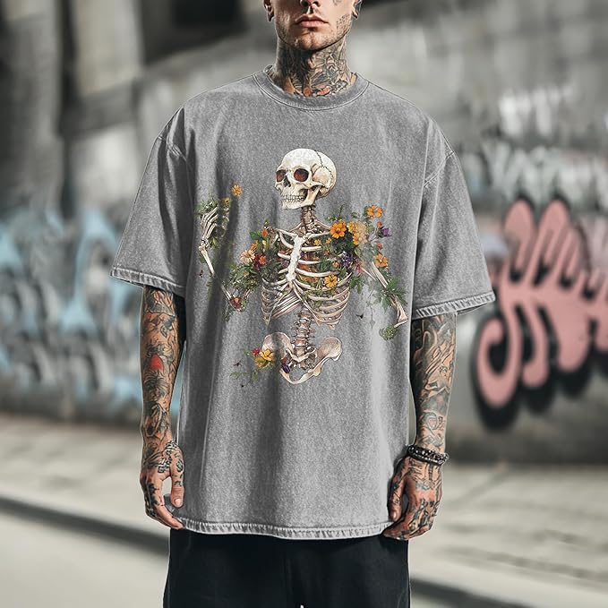 Mens Dragon Grpahic T-Shirts Short Sleeve 100% Cotton Crewneck Big and Tall Outdoor Summer Quick Dry Undershirts