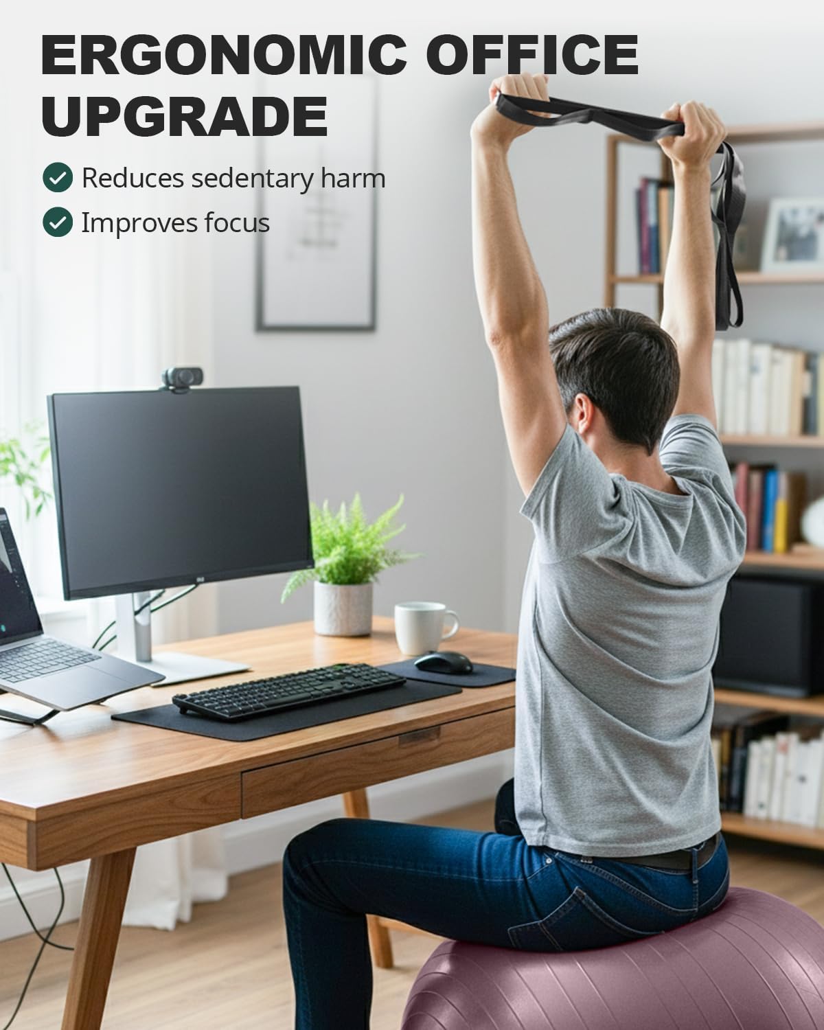 Exercise Ball for Yoga, Pilates and Core Workout