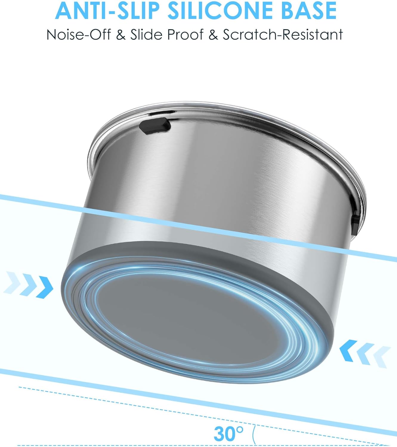Stainless Steel No-Spill Water Bowl for Dogs & Cats