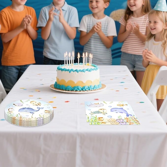 Under The Sea Party Tableware Set – Plates & Napkins for Birthday Party