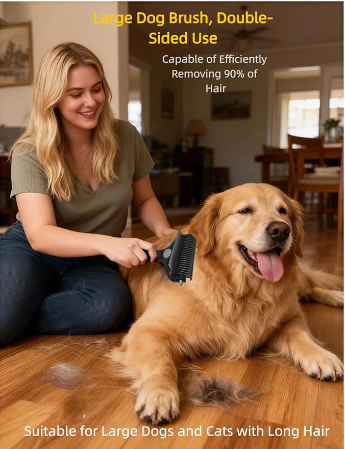 3-in-1 Deshedding Dog Brush – Professional Undercoat Remover Tool