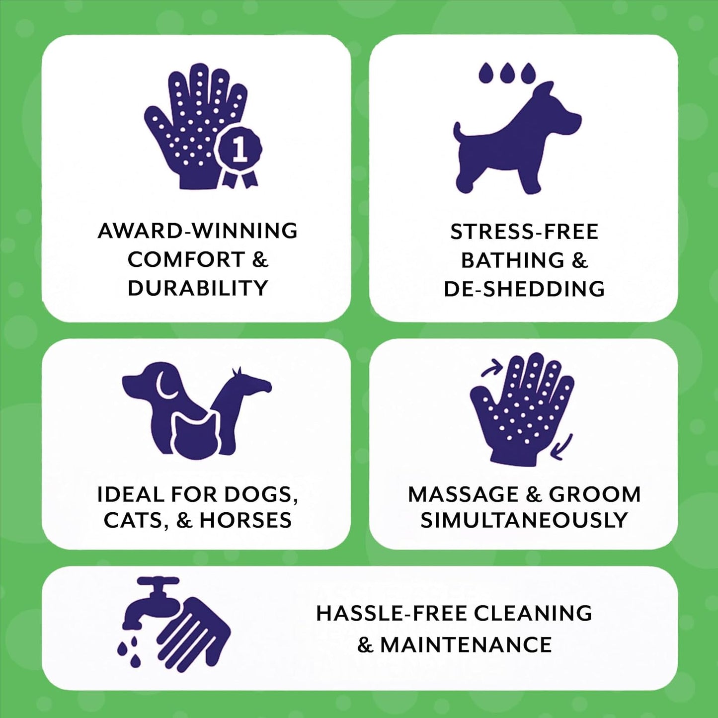 Pet Grooming Gloves – Deshedding & Bath Brush for Dogs & Cats