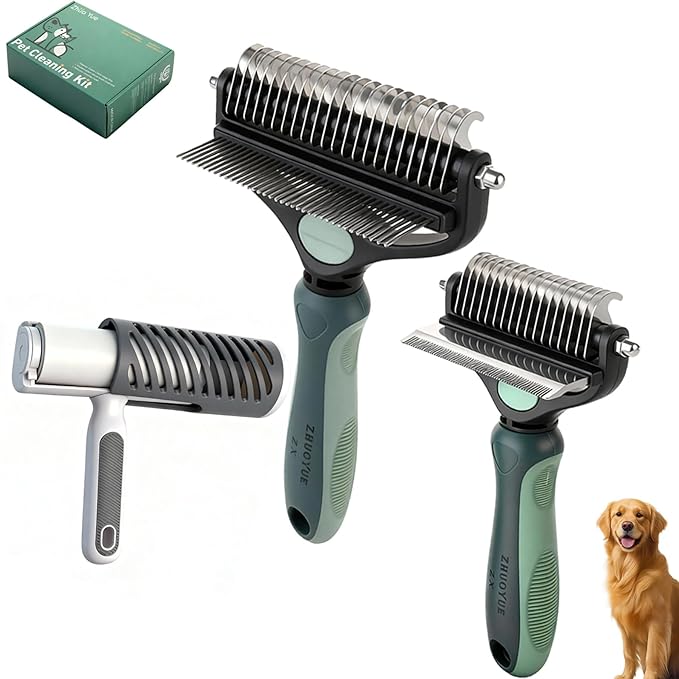 3-in-1 Deshedding Dog Brush – Professional Undercoat Remover Tool