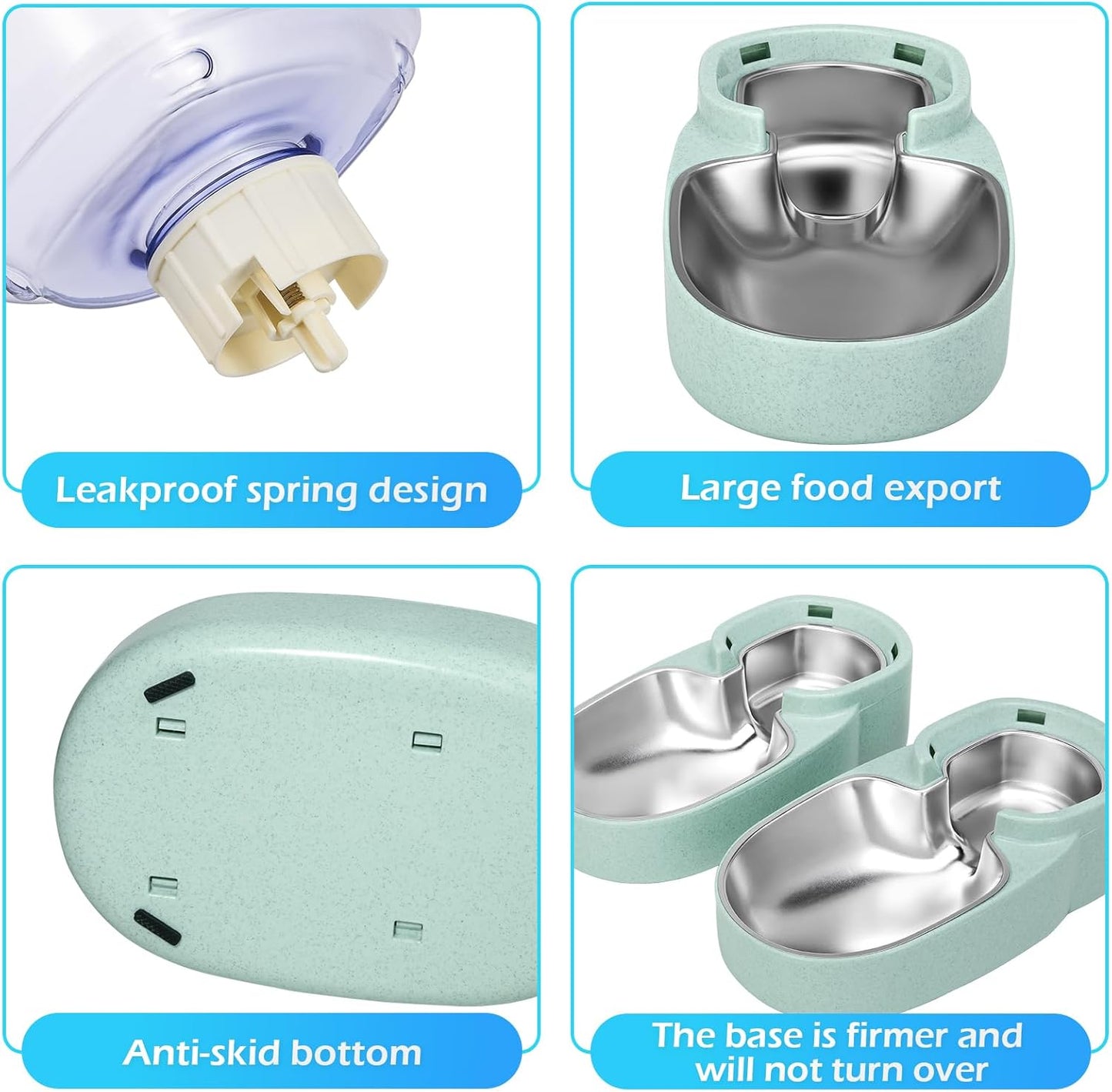 Auto Pet Feeder & Water Dispenser with Stainless Bowl