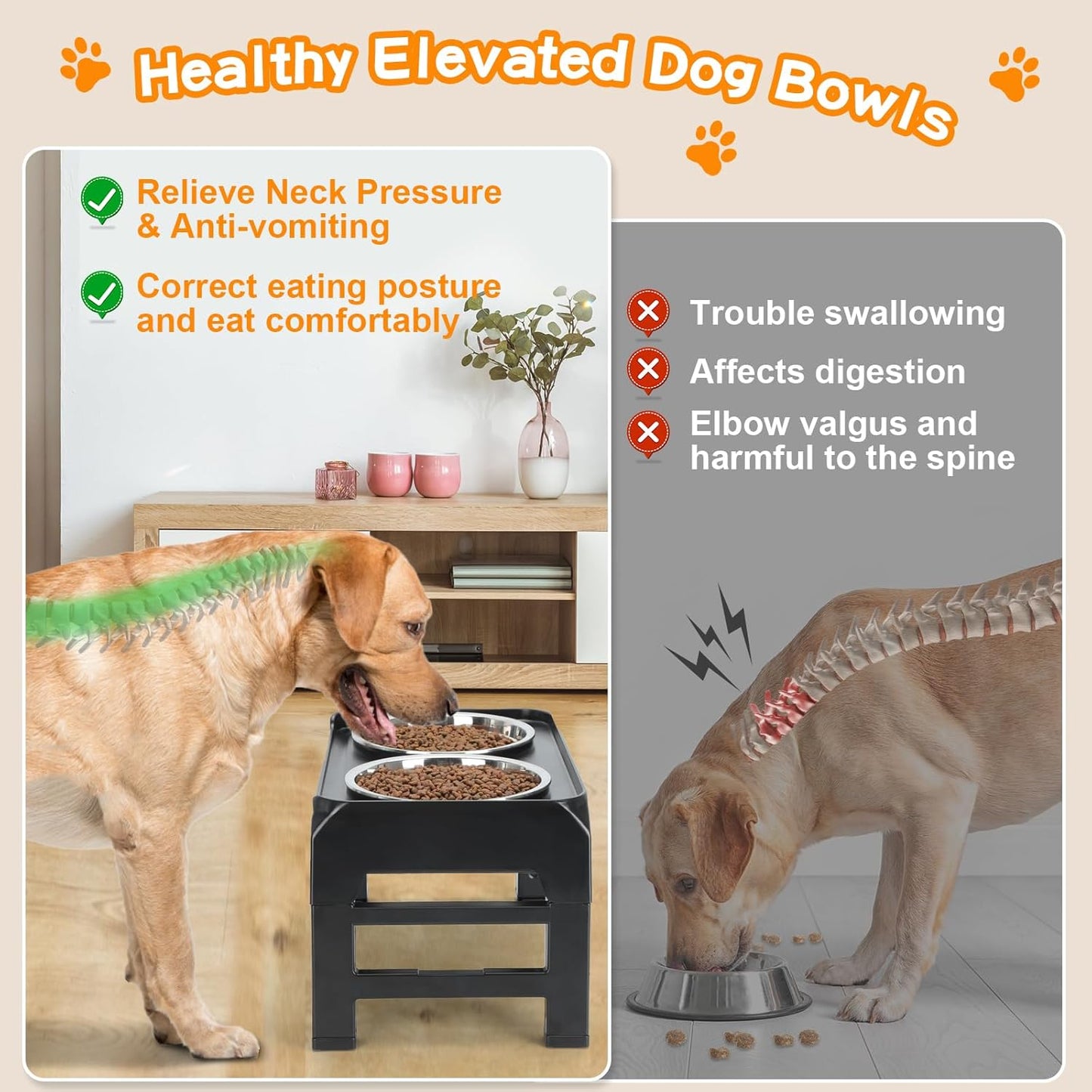 Adjustable Elevated Dog Bowl Stand – Ergonomic & Non-Slip Feeder