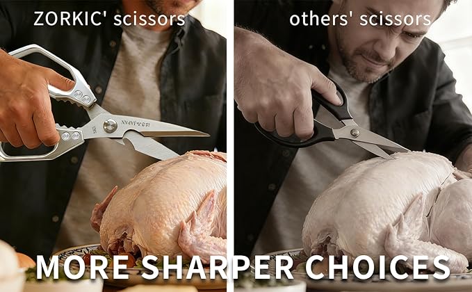 Japanese Kitchen Shears Set, Heavy Duty Poultry Shears All Purpose, Kitchen Meat Scissors for Steak Cutting, Chicken Bones, and Turkey Christmas Gifts for Men Women Mom Dad