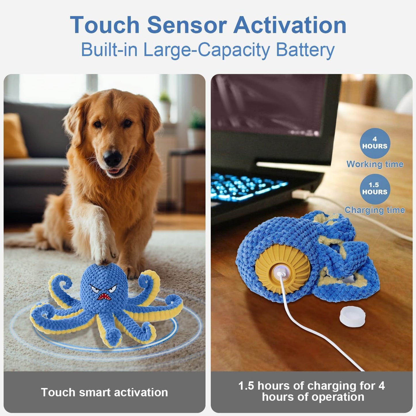 Automatic Jumping Octopus Dog Toy – Interactive Smart Dog Toy