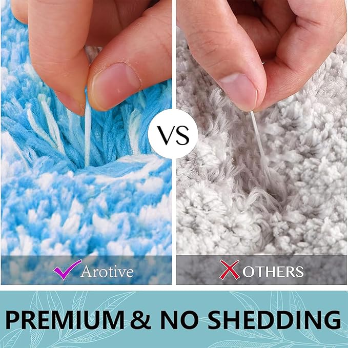 Arotive Microfiber Bathroom Rugs, Shaggy Soft and Absorbent Bath Rug, Non-Slip, Thick Plush Machine Washable Dry Bath Mats for Bathroom, Tub and Shower, 70x24, Light Royal Blue, Rectangular
