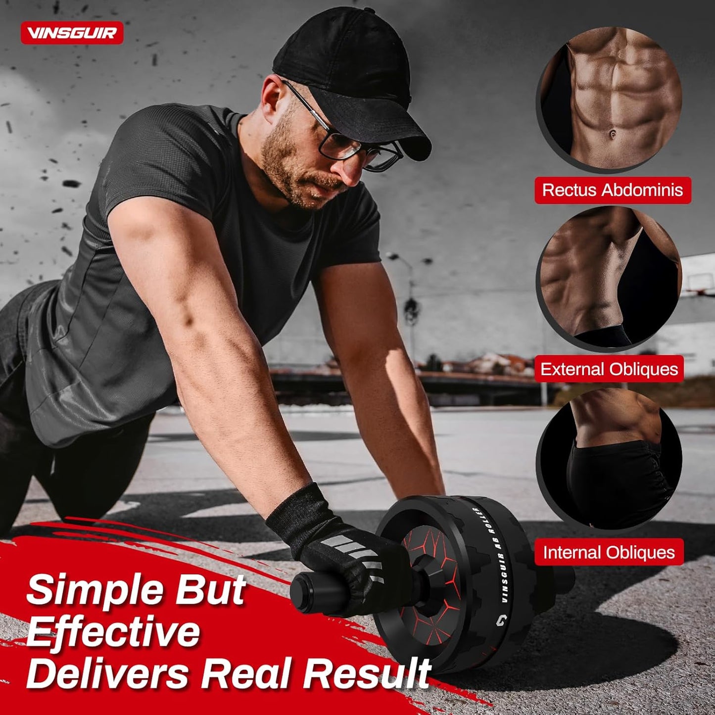 Ab Roller Wheel for Core Strength Training & Home Workout