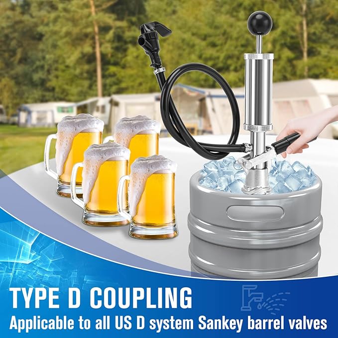 Keg Party Pump, 8" Keg Tap Kit Keg Pump Taps (8 inch)