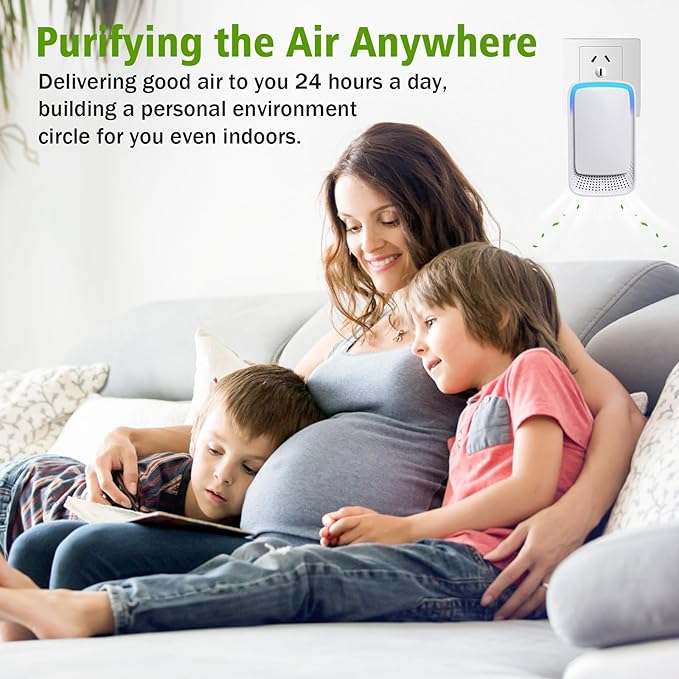 4Pack Plug In Air Ionizers-Negative Ion Air Purifier for Home Silent Work Air Cleaner for Bathroom,Living Room,Office,Kitchen,Pet Room,Portable Ionic Air Purifier for Bedroom(4)