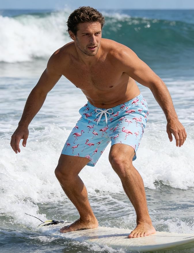 Goodstoworld Mens Swim Trunks with Compression Liner 9'' Inseam Quick Dry Swimsuit Shorts M-3XL