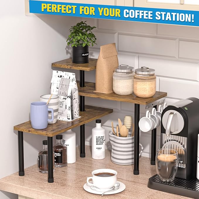 3-Tier Countertop Corner Shelf Organizer – Kitchen & Bathroom Storage Rack