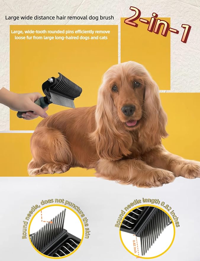 3-in-1 Deshedding Dog Brush – Professional Undercoat Remover Tool