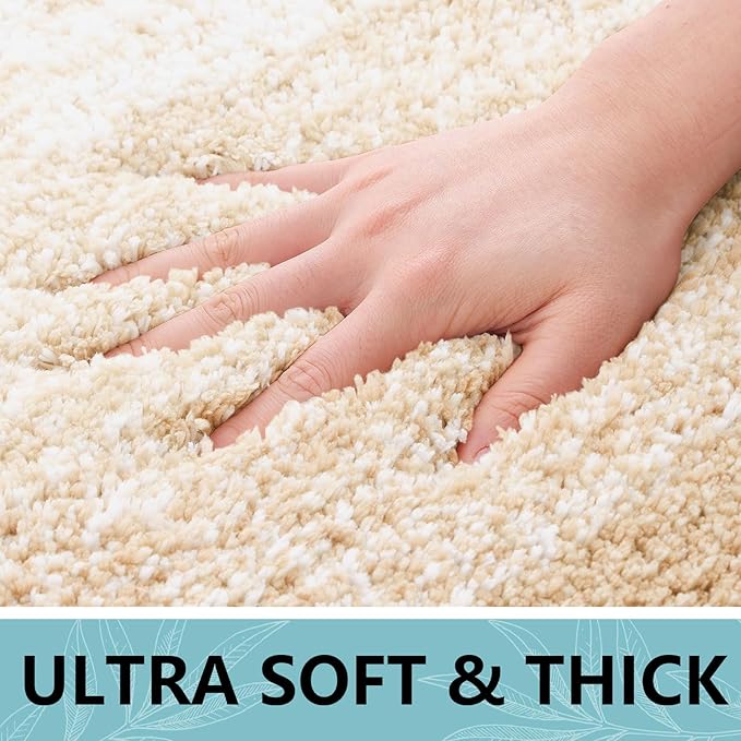 Arotive Microfiber Bathroom Rugs, Shaggy Soft and Absorbent Bath Rug, Non-Slip, Thick Plush Machine Washable Dry Bath Mats for Bathroom, Tub and Shower, 36x24, Camel, Rectangular