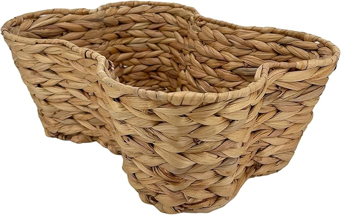 Dog Toy Storage Basket – Bone Shaped Wicker Pet Toy Organizer
