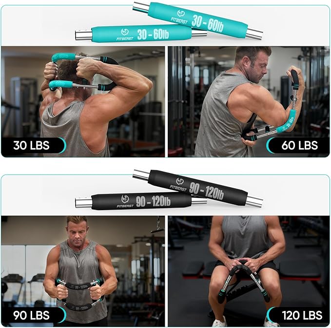 FitBeast Twister Arm Trainer, Chest Workout Equipment with 4 Spring - Adjustable Chest Exerciser for Men & Women, Detachable Forearm Strengthener, Home Fitness Equipment for Upper Body Muscle