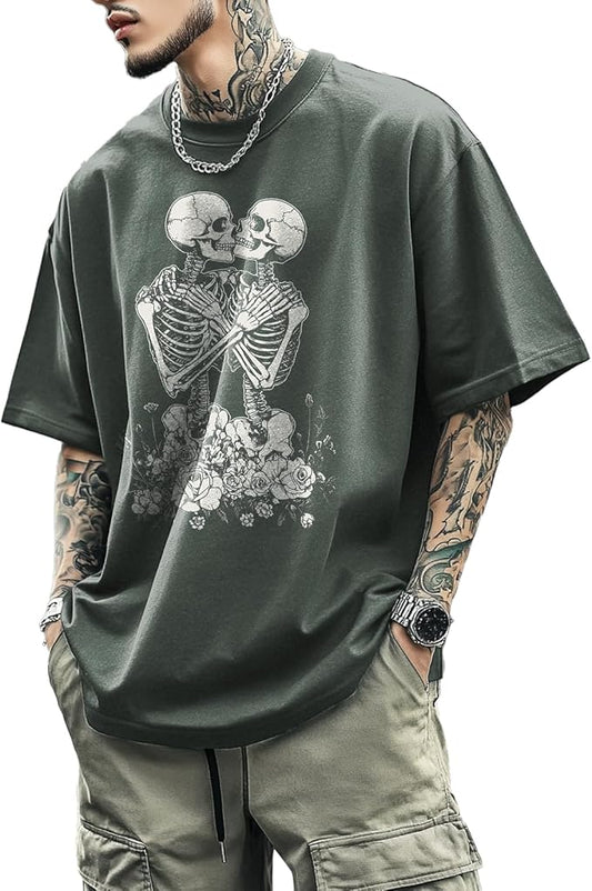 Mens Dragon Grpahic T-Shirts Short Sleeve 100% Cotton Crewneck Big and Tall Outdoor Summer Quick Dry Undershirts