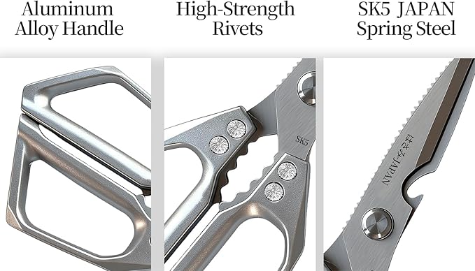 Japanese Kitchen Shears Set, Heavy Duty Poultry Shears All Purpose, Kitchen Meat Scissors for Steak Cutting, Chicken Bones, and Turkey Christmas Gifts for Men Women Mom Dad