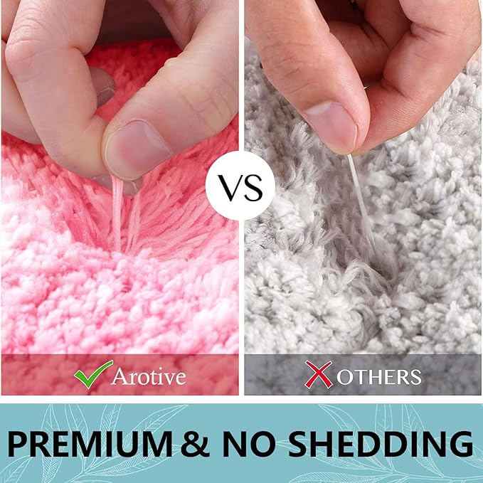Arotive Microfiber Bathroom Rugs, Shaggy Soft and Absorbent Bath Rug, Non-Slip, Thick Plush Machine Washable Dry Bath Mats for Bathroom, Tub and Shower, 30x20, Pink, Rectangular