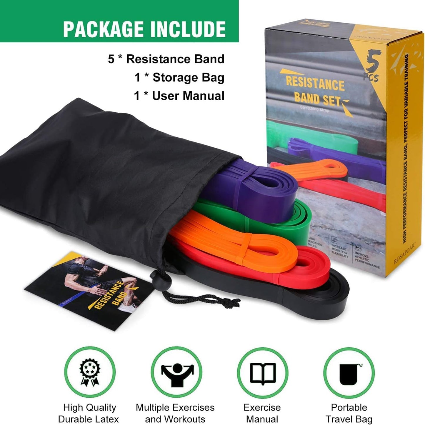 Resistance Bands Set for Workout and Strength Training
