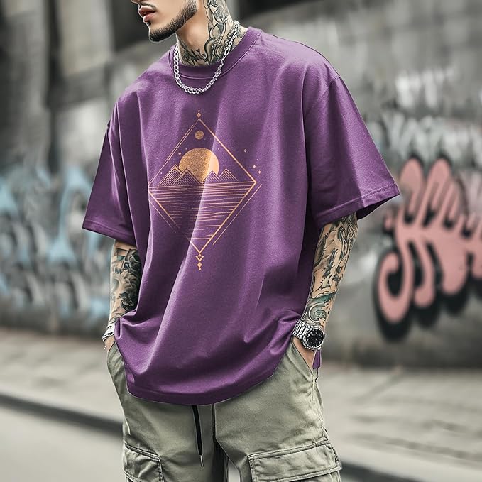 Mens Dragon Grpahic T-Shirts Short Sleeve 100% Cotton Crewneck Big and Tall Outdoor Summer Quick Dry Undershirts