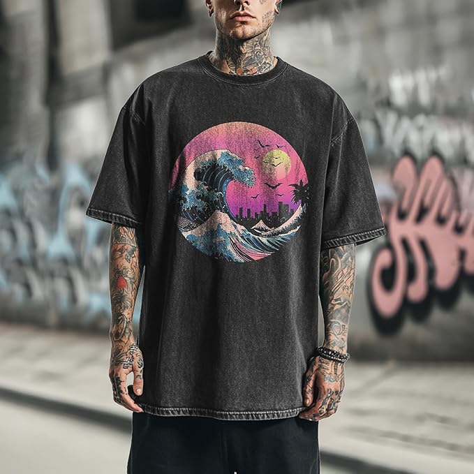 Mens Dragon Grpahic T-Shirts Short Sleeve 100% Cotton Crewneck Big and Tall Outdoor Summer Quick Dry Undershirts