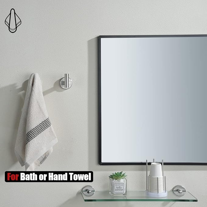 JQK Bathroom Hardware Set, 5-Piece Bath Accessories Set Brushed Finished Wall Mount Includes 24 in Towel Bar, 7 in Towel Ring, Toilet Paper Holder, 2 Towel Hooks, BAS165-BN