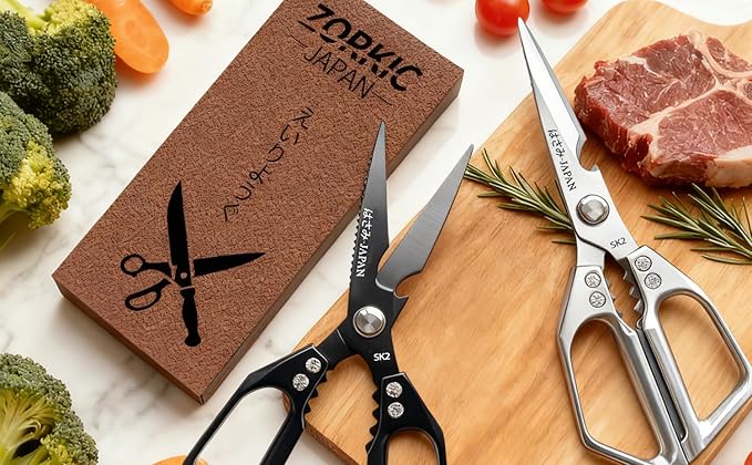 Japanese Kitchen Shears Set, Heavy Duty Poultry Shears All Purpose, Kitchen Meat Scissors for Steak Cutting, Chicken Bones, and Turkey Christmas Gifts for Men Women Mom Dad