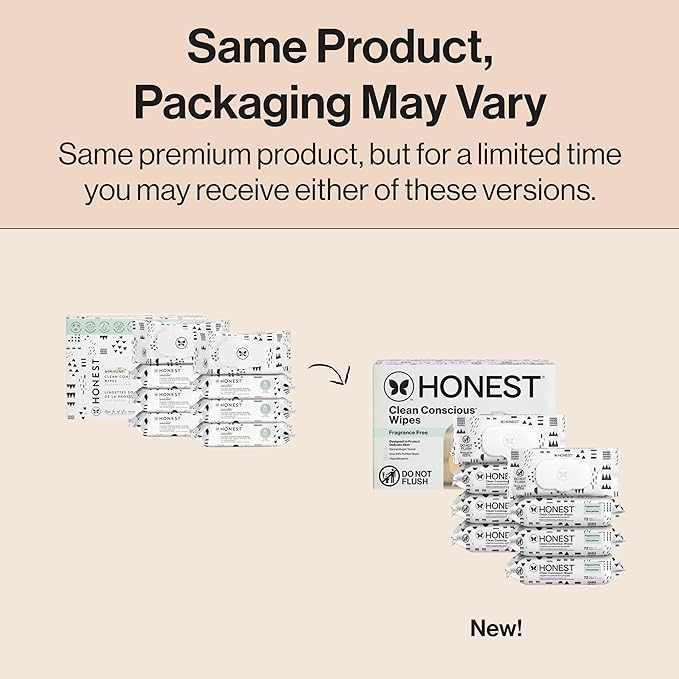 The Honest Company Hypoallergenic Multi-Use Baby Wipes for Sensitive Skin, Baby Pattern Play, 576 Count