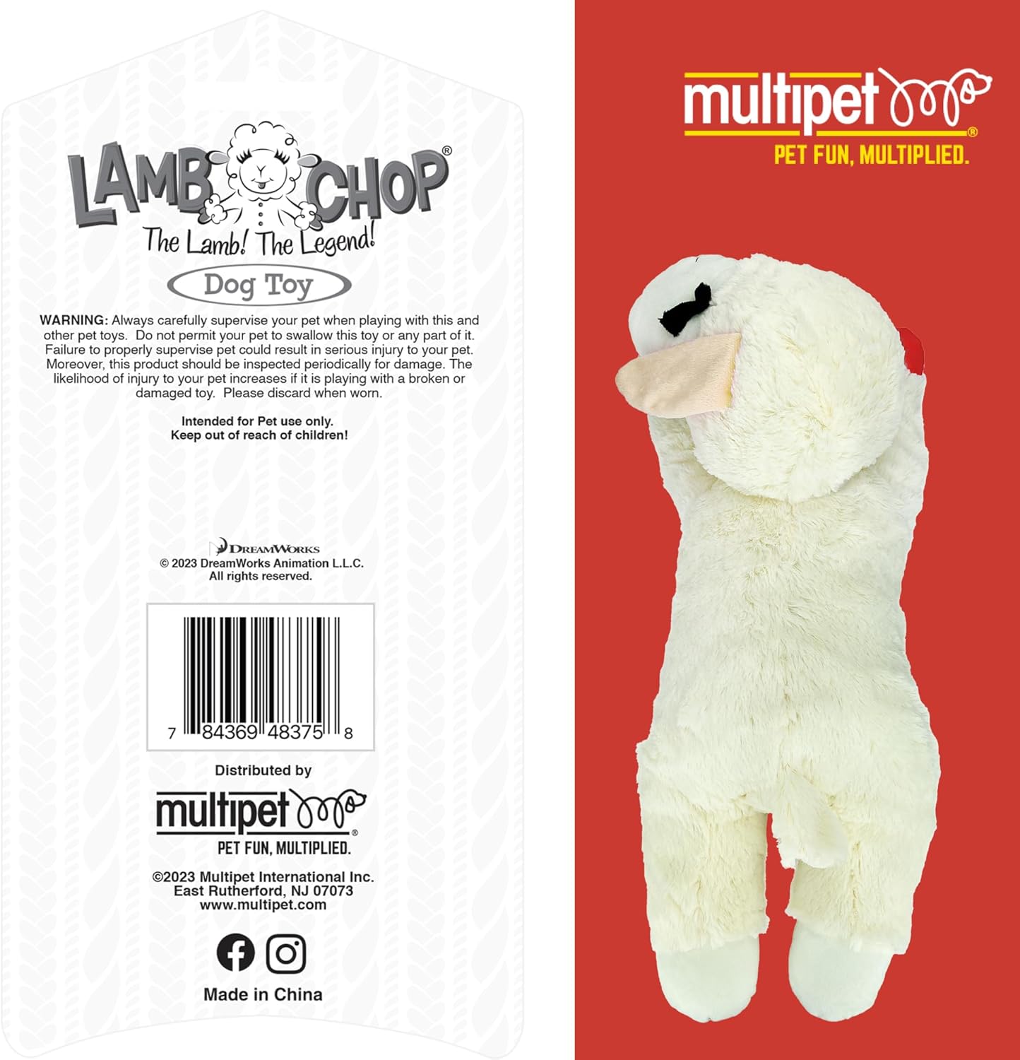 Soft Plush Dog Toy – Lamb Chop Squeaky Toy