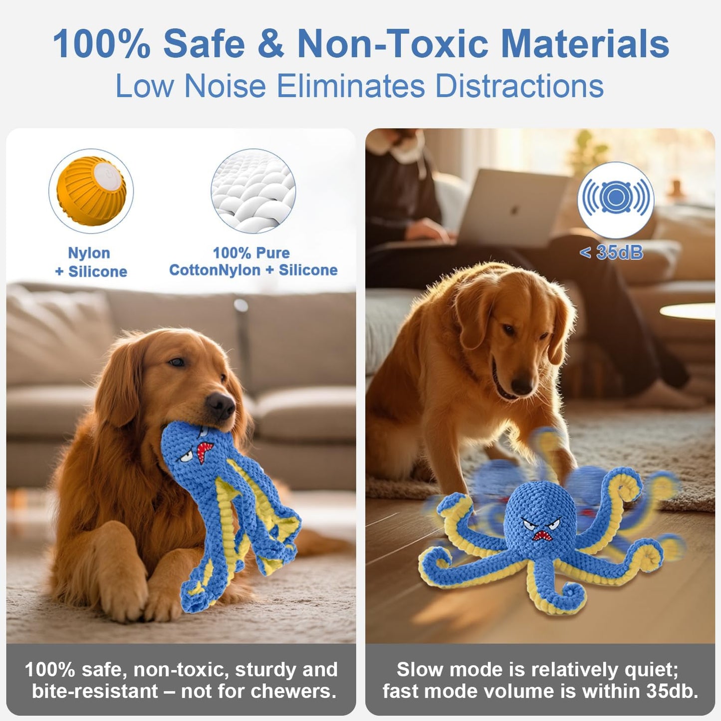 Automatic Jumping Octopus Dog Toy – Interactive Smart Dog Toy