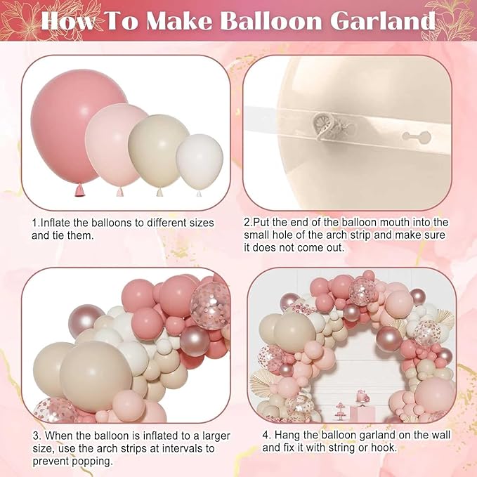 Dusty Pink Balloon Garland Kit – Party Arch Decoration Set