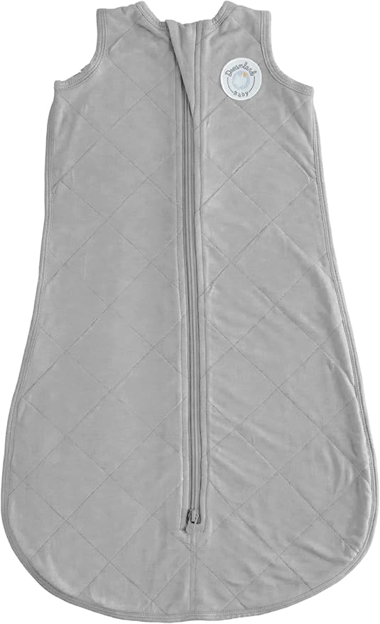 Dreamland Baby Lightweight Bamboo Viscose Sleep Sack (6-12 Months). 1.0 TOG Ultra Soft Blanket w/ 2-Way Zipper. 95% Viscose, 5% Spandex (Grey). Mom-Owned US Business, Premium Materials
