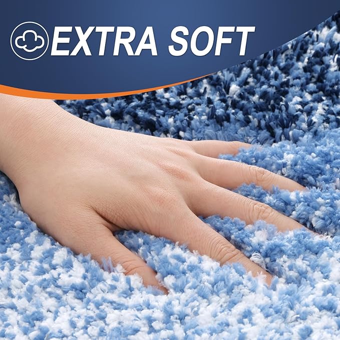 OLANLY Bathroom Runner Rugs 54x24, Extra Soft Absorbent Microfiber Bath Rugs, Rubber Backing, Quick Dry, Machine Washable Bath Mats for Bathroom Floor, Tub and Shower, Home Decor Accessories, Navy