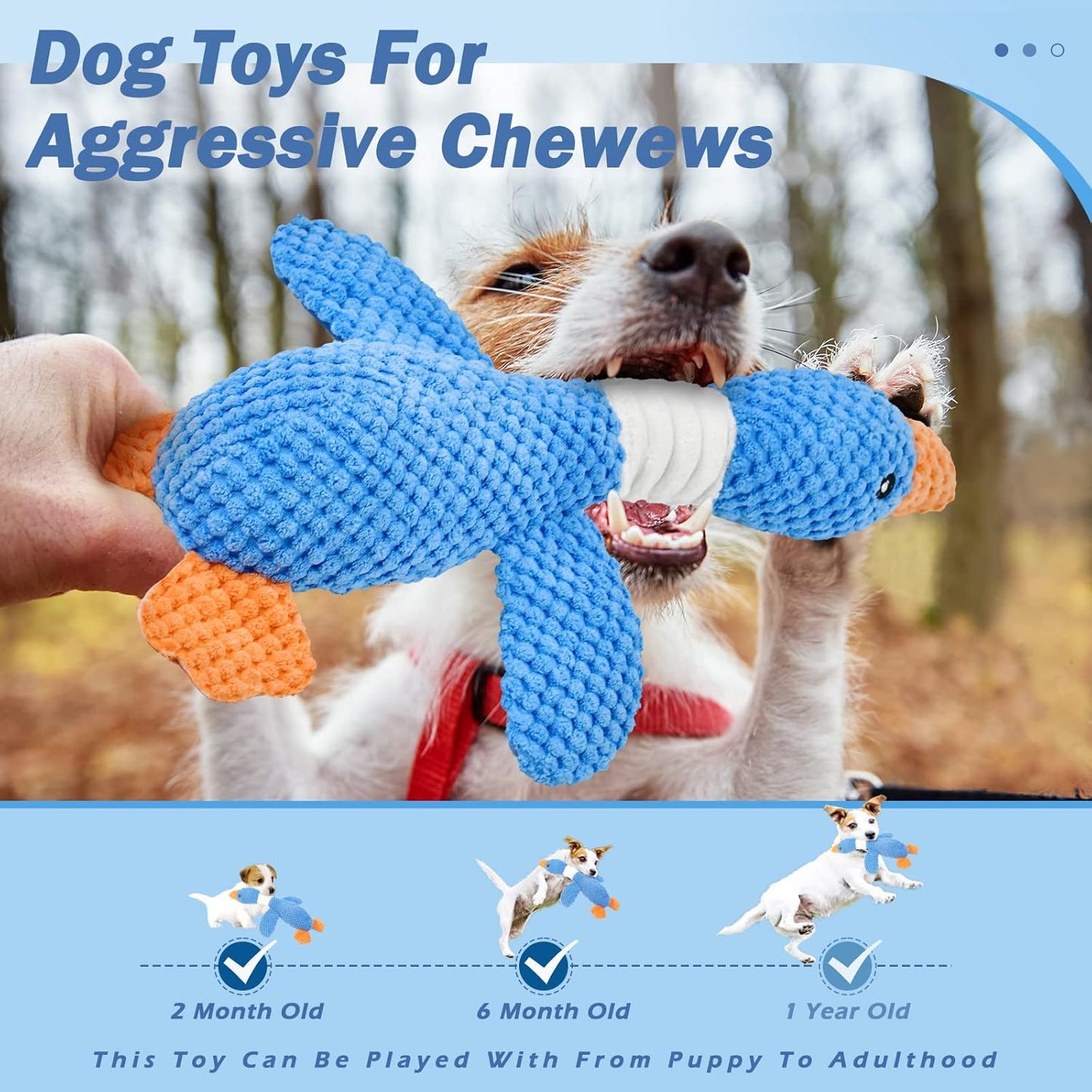 Interactive Plush Goose Dog Toy – Crinkle & Squeaky Chew Toy