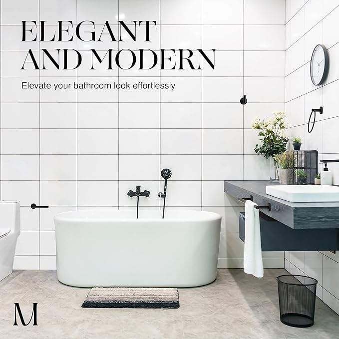 Matte Black Bathroom Hardware Set (4-Piece)
