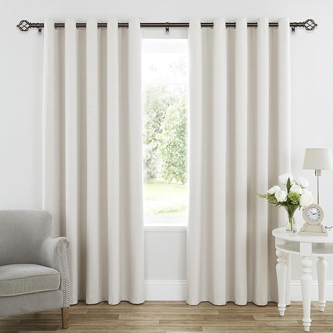 KAMANINA Curtain Rods for Windows 66 to 120 Inch, 3/4 Inch Bronze Curtain Rod 32 to 115 Inches (2.6-9.6ft) Splicing Adjustable Single Drapery Rod with Twisted Cage Finial