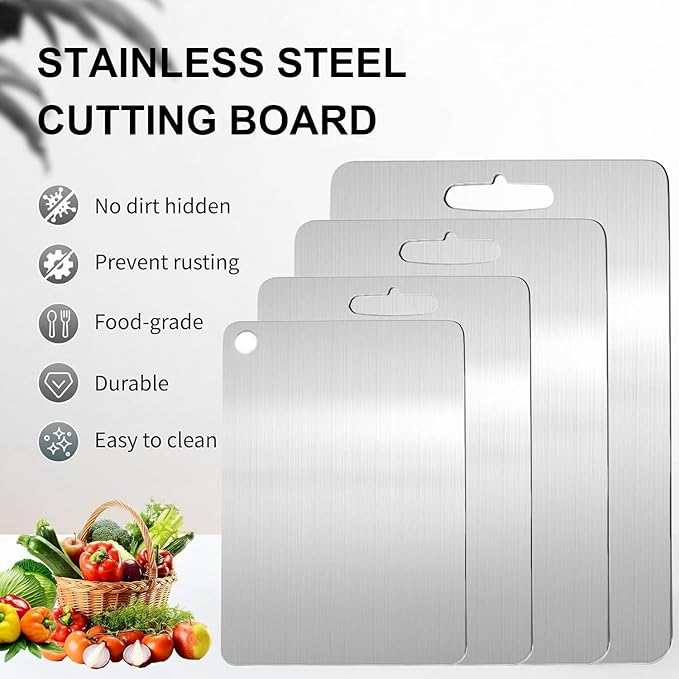 Katuchef Titanium Cutting Board,2026 New 100% Pure Titanium Cutting Boards for Kitchen,Titan Cut Pro Non toxic Doubld-Side Durable Chopping Boards, Easy to Clean and Store(1PC-XL:18.11 * 11.81)