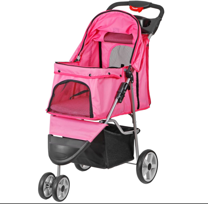 Foldable Pet Stroller for Cats & Dogs