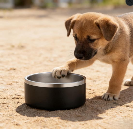 Stainless Steel Pet Bowl with Non-Slip Base