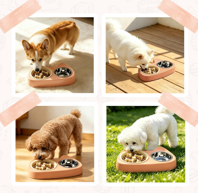 Slow Feeder Dog Bowl Set with Stainless Steel Bowl