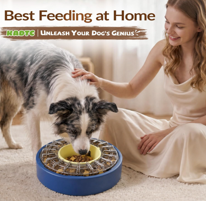 Interactive Slow Feeder Puzzle Bowl for Dogs – Adjustable Treat Dispensing Toy