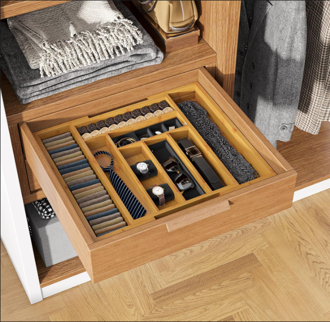 Expandable Bamboo Drawer Organizer