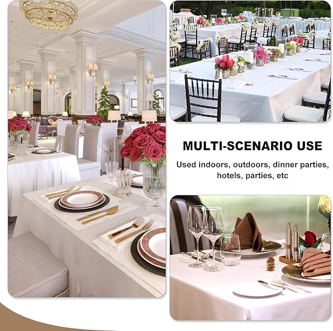 Fitable Red Rectangle Tablecloths for 6 Foot Tables, 6 Pack - 70 x 108 Inches - Stain Resistant and Washable Table Clothes, Polyester Fabric Table Covers for Wedding, Party, Banquet, Buffect