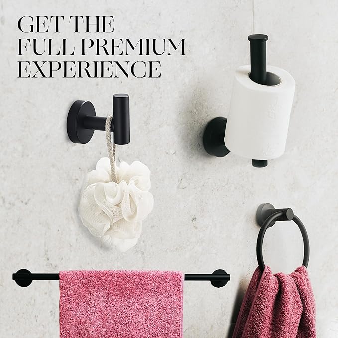 Matte Black Bathroom Hardware Set (4-Piece)